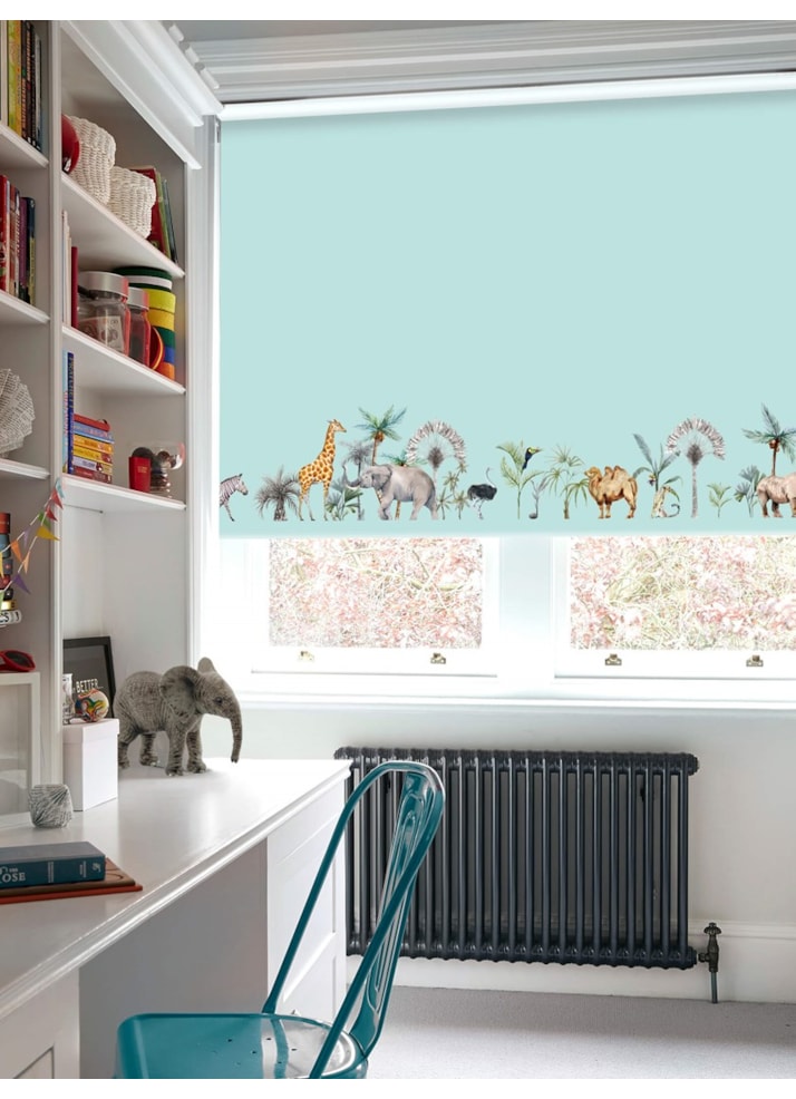 Safari Border Sky Childrens Roller Blind