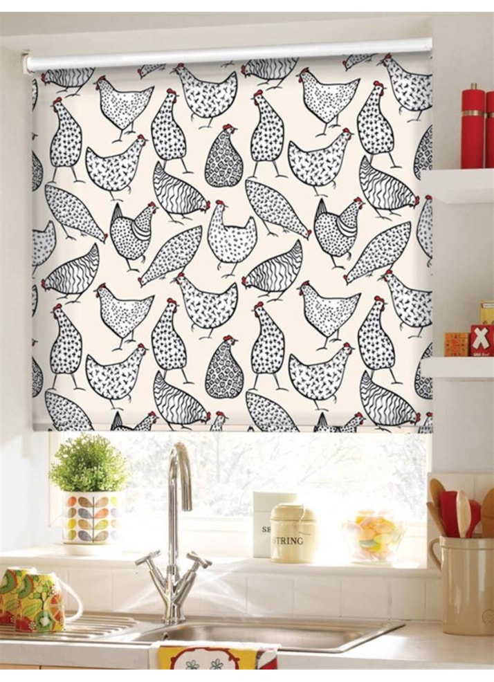 Chickens Cream Roller Blind