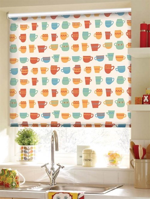 Teacups Cream Roller Blind