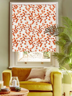 Climbers Orange on Linen Blackout Roller Blind