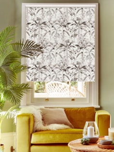 Ecuador Mono on Linen Tropical Blackout Roller Blind