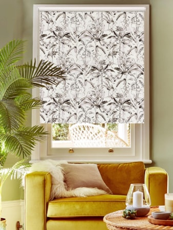 Ecuador Mono on Linen Tropical Blackout Roller Blind