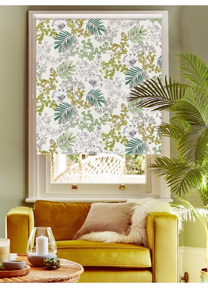 Maidenhair Fern on Linen Blackout Roller Blind