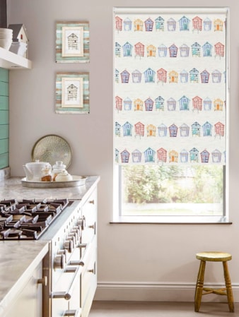 Seafront on Linen Blackout Roller Blind