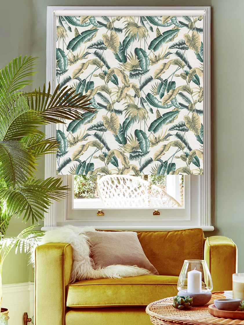 Venezuela Verdant on Linen Blackout Roller Blind