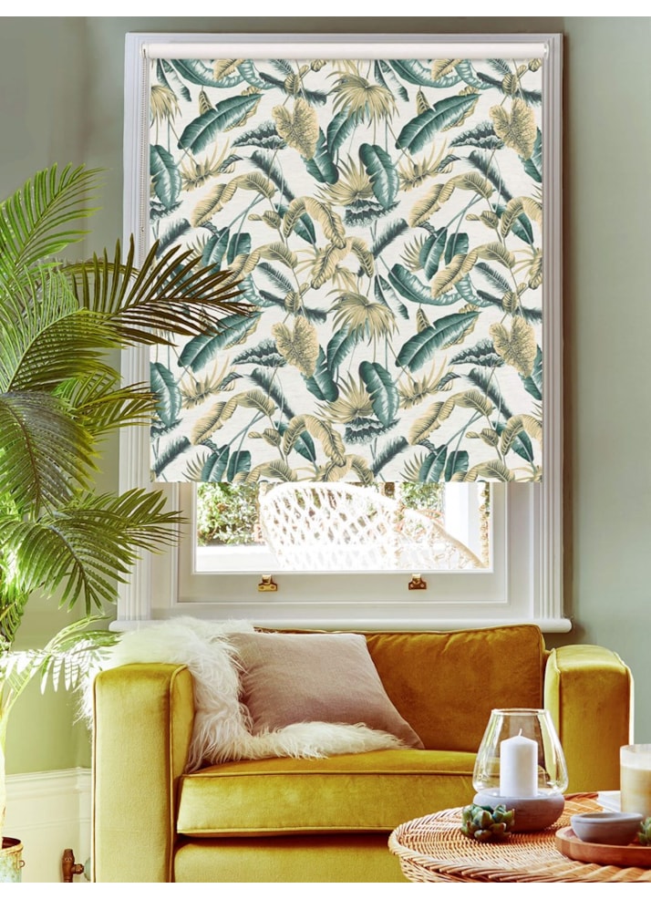 Venezuela Verdant on Linen Blackout Roller Blind