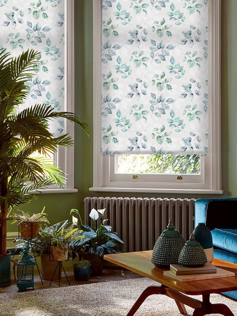 Ash Leaf Sky Blue Roller Blind