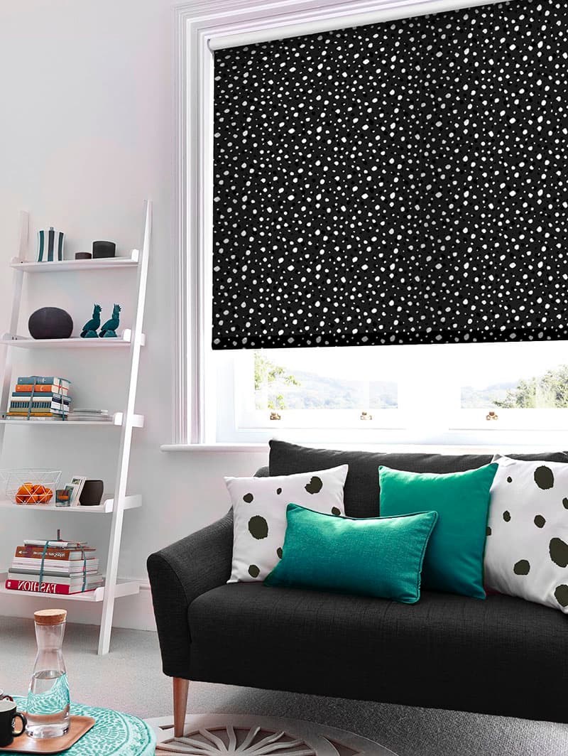 Dalmatian Night Black Roller Blind