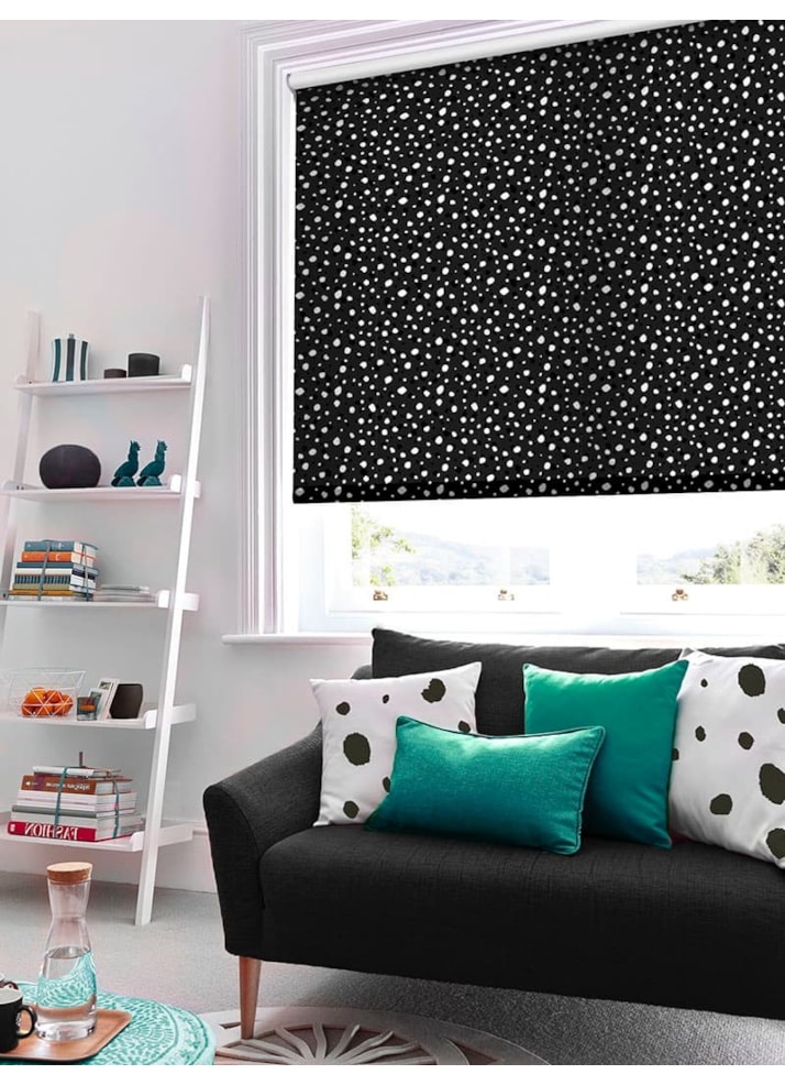 Dalmatian Night Black Roller Blind