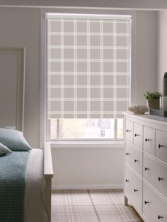 Herringbone Check Taupe Roller Blind