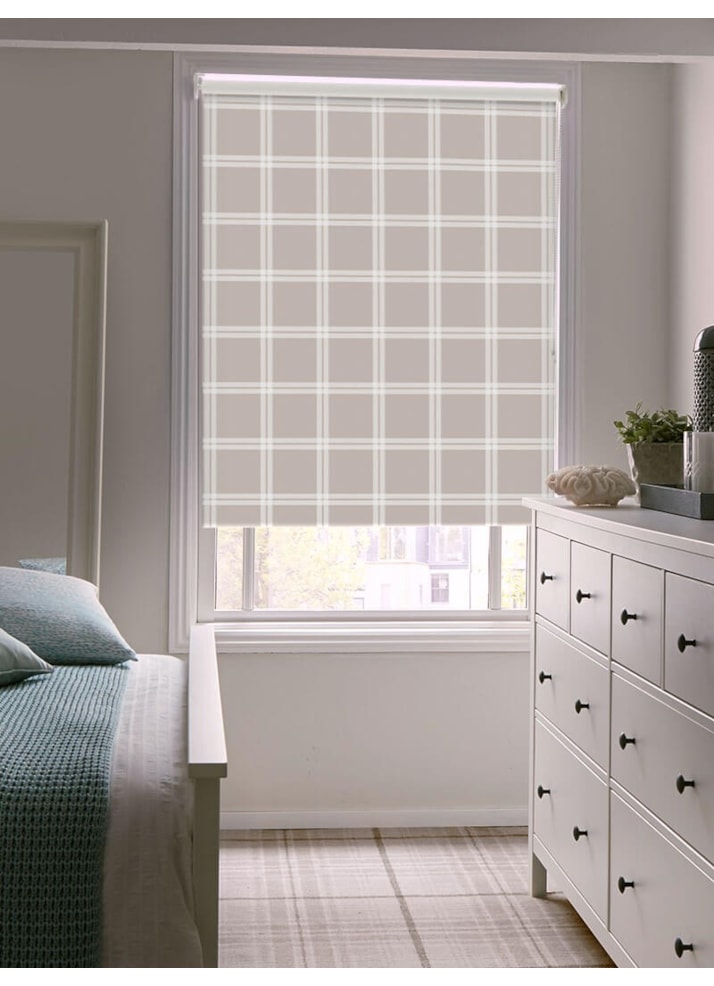 Herringbone Check Taupe Roller Blind