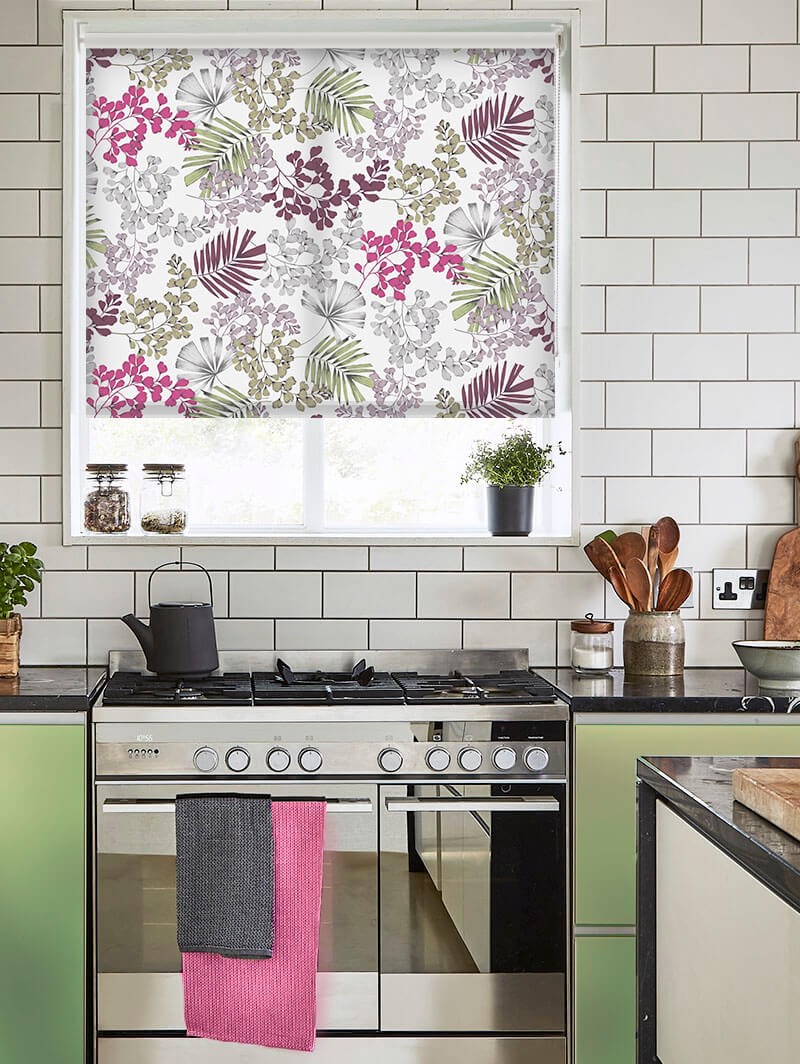 Maidenhair Fuchsia Pink Roller Blind