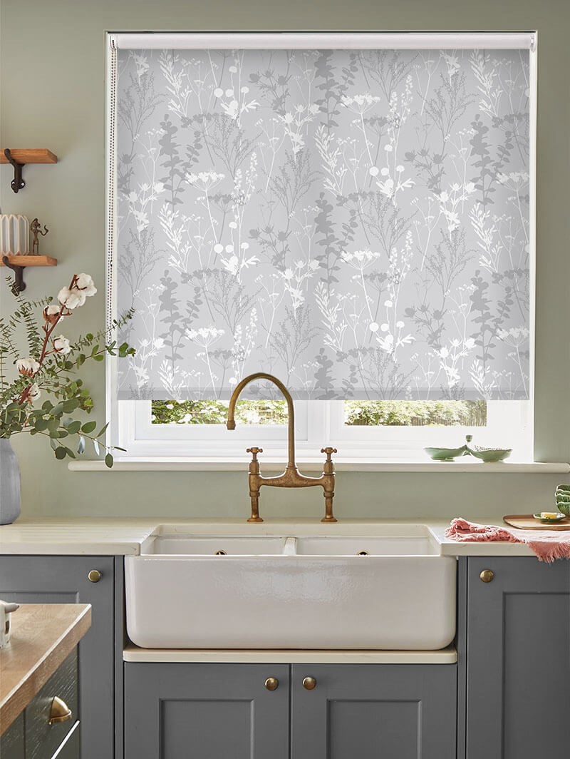 Meadow Leaf Grey Roller Blind