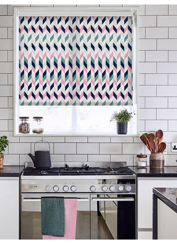 Mid Century Chevrons Navy