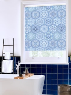 Moroccan Tile Blue Roller Blind