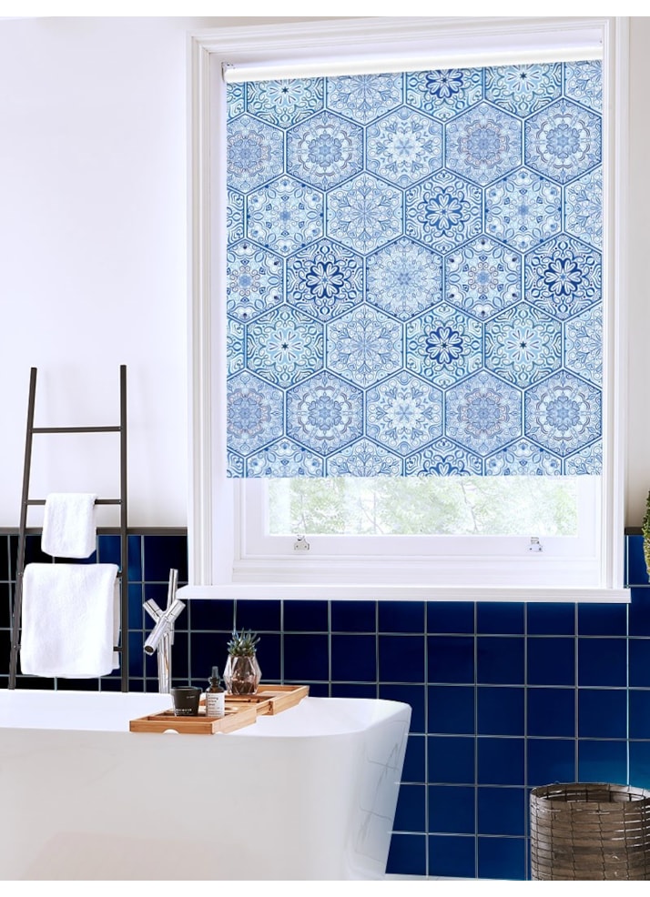 Moroccan Tile Blue Roller Blind