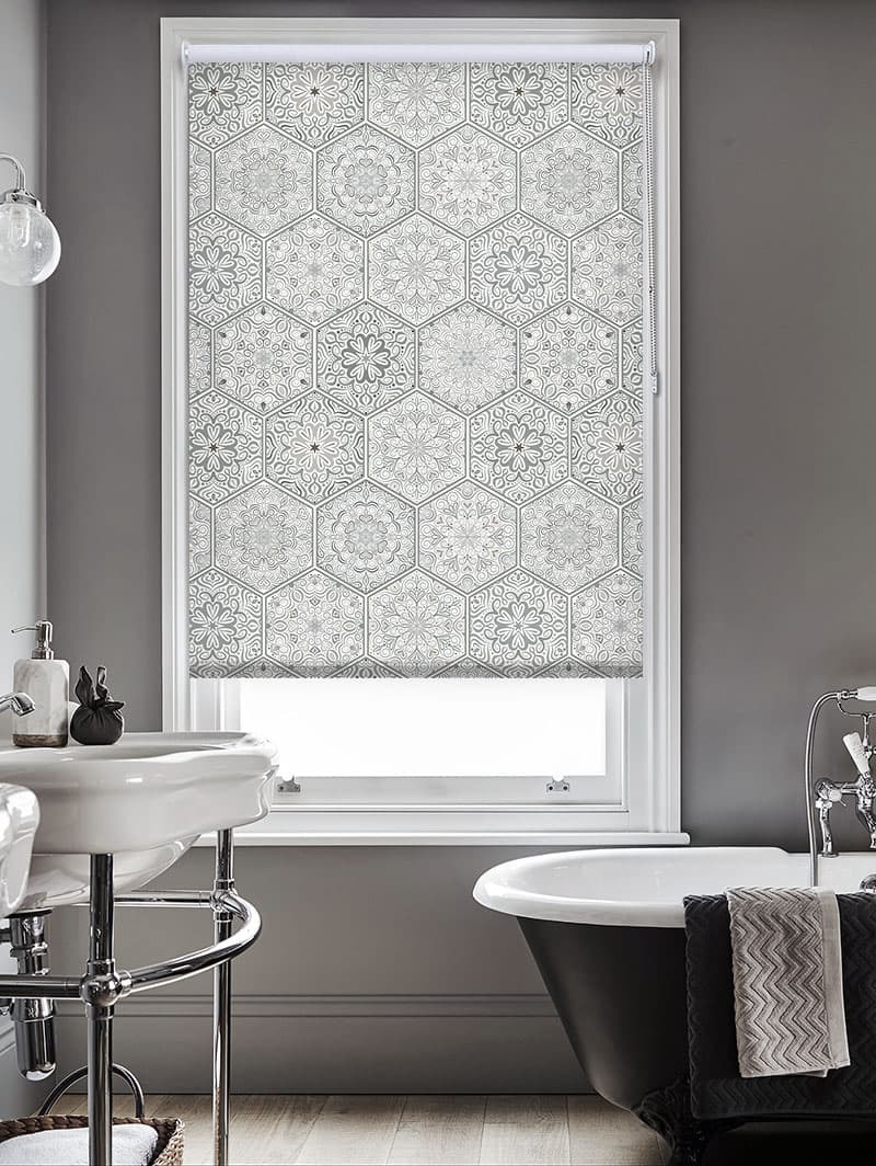 Moroccan Tile Grey Roller Blind