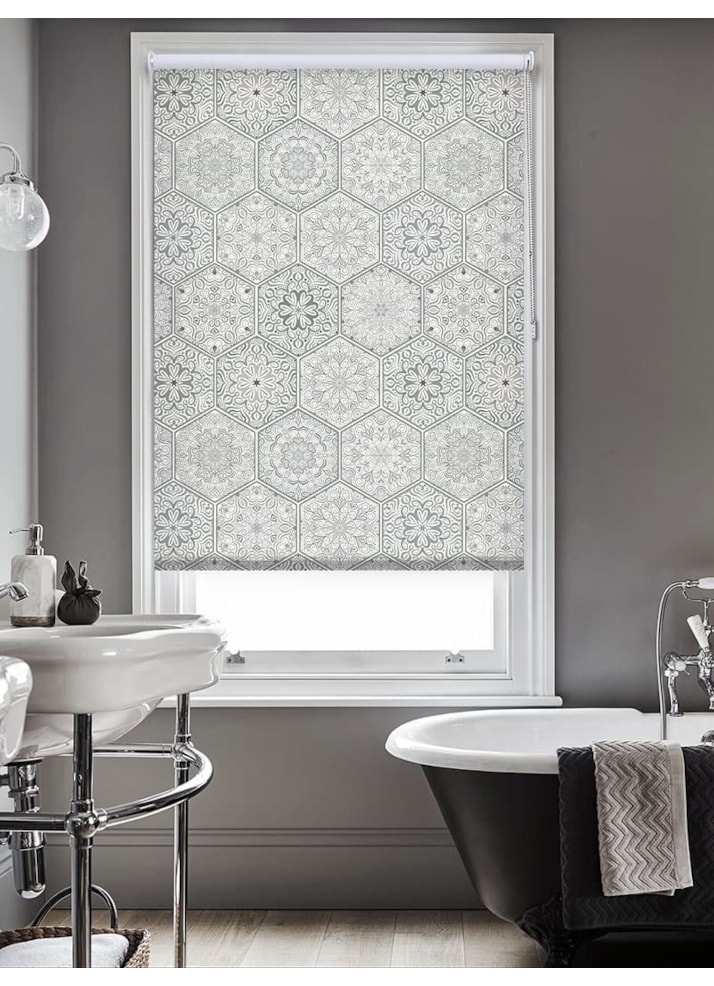 Moroccan Tile Grey Roller Blind