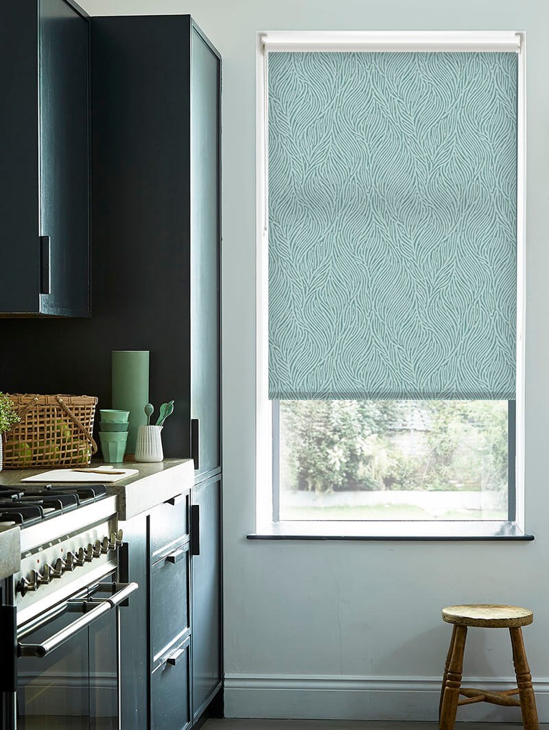 Ripple Sea Blue Roller Blind