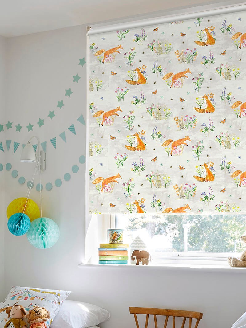 Spring Woodland Natural Childrens Roller Blind