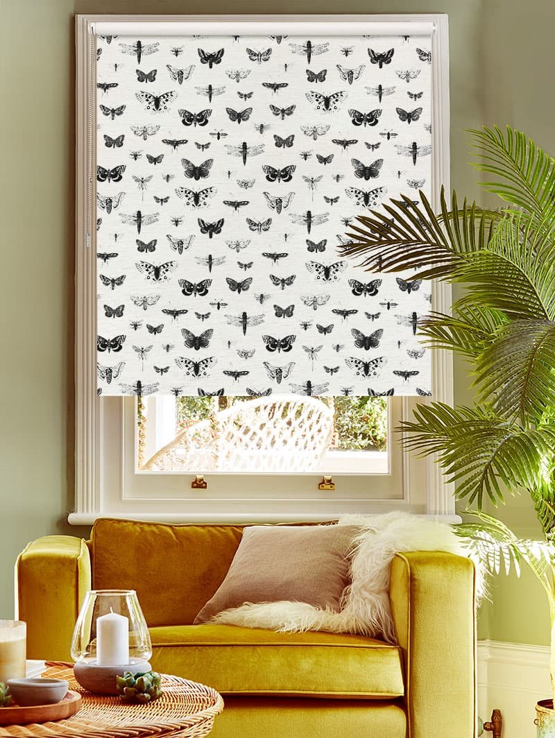 Vintage Insects on Linen Blackout Roller Blind