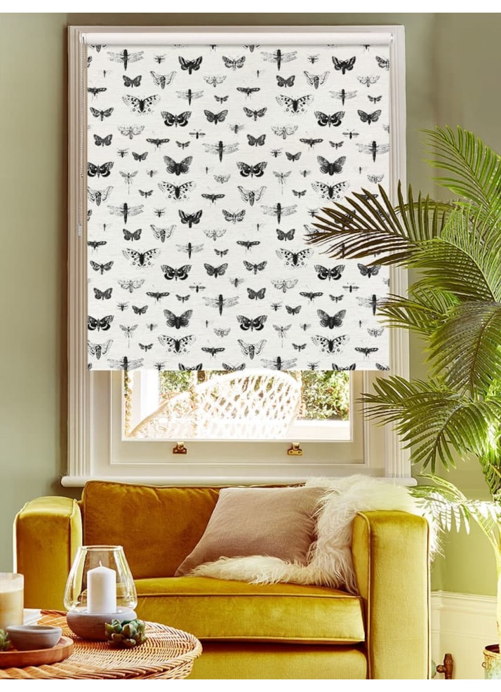 Vintage Insects on Linen Blackout Roller Blind