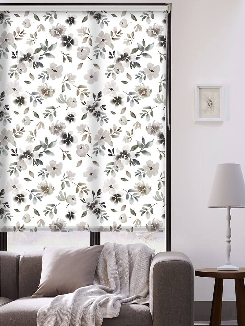 Wildflower Grey Roller Blind