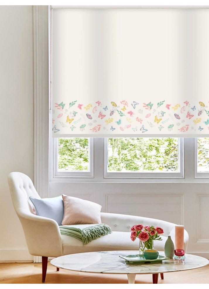 Butterfly Meadow Border Spring Roller Blind