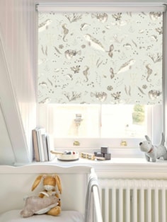 Enchanted Ocean Natural Cordless Spring Loaded Roller Blind