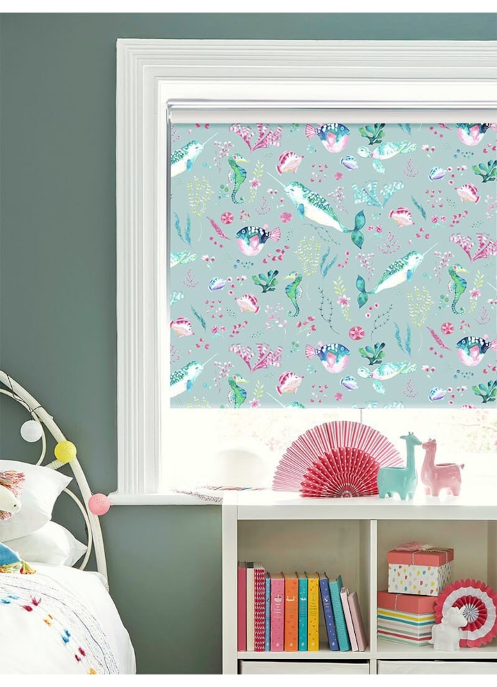 Enchanted Ocean Sky Cordless Spring Loaded Roller Blind