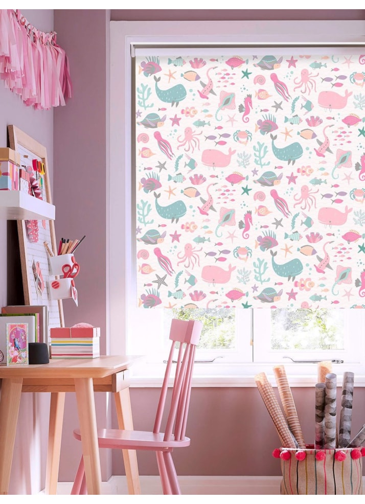 Under The Sea Candy Cordless Spring Loaded Roller Blind