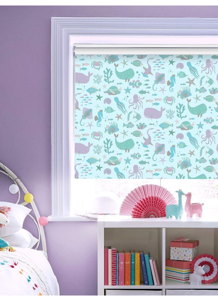 Under The Sea Sky Cordless Spring Loaded Roller Blind