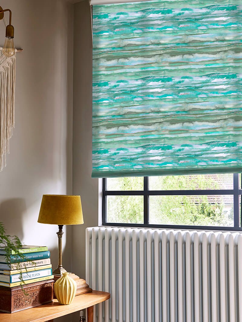 Aquarelle Stripe Aqua Roller Blind