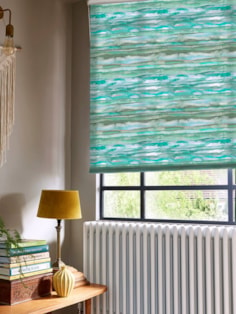 Aquarelle Stripe Aqua Roller Blind