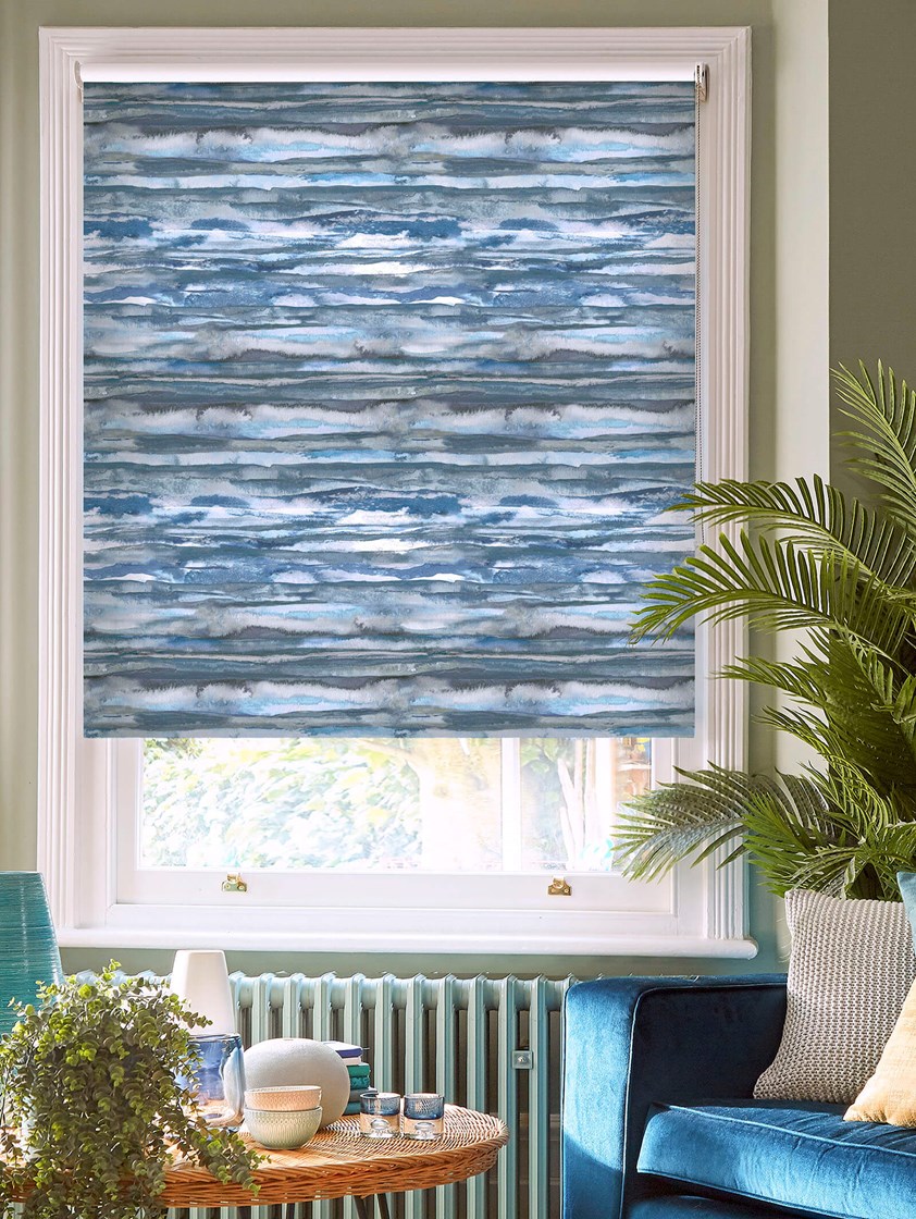 Aquarelle Stripe Denim Roller Blind