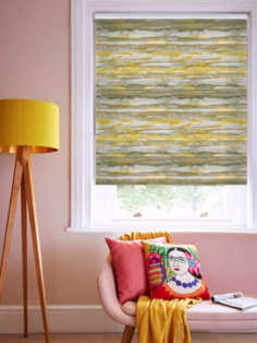 Aquarelle Stripe Mustard Roller Blind