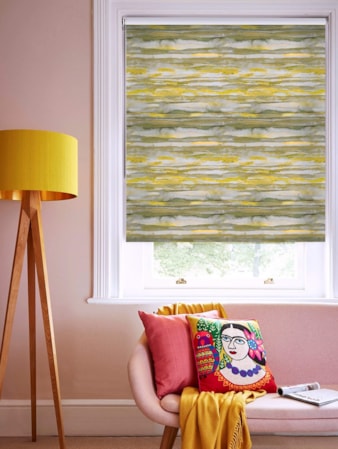 Aquarelle Stripe Mustard Roller Blind