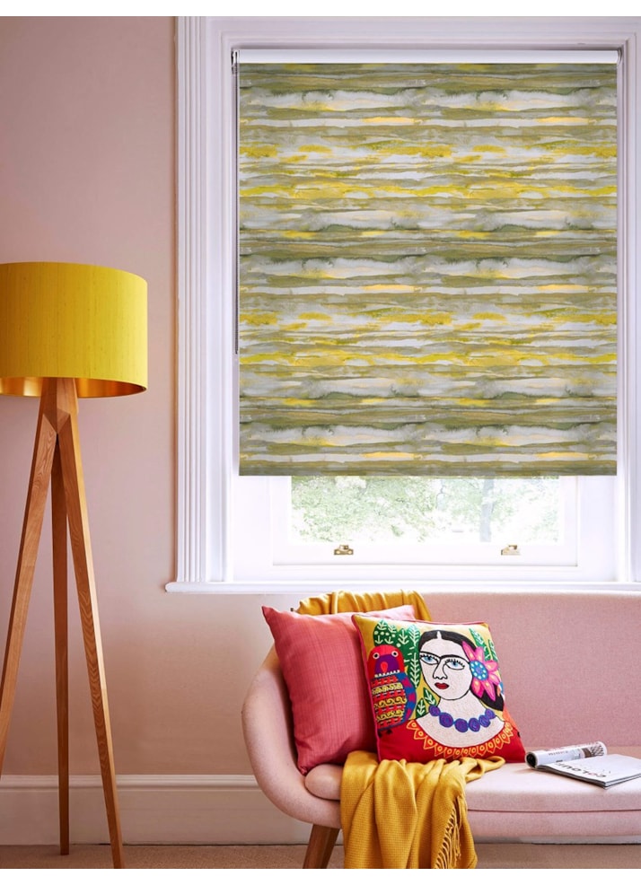 Aquarelle Stripe Mustard Roller Blind