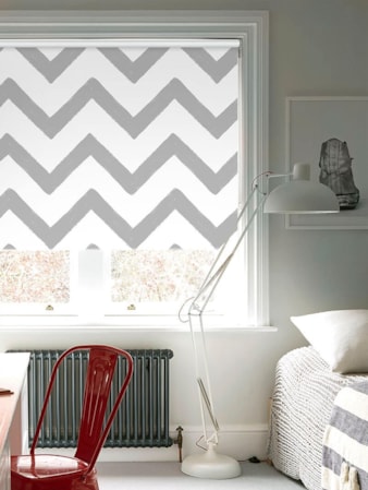 Chevron Grey Geometric Roller Blind