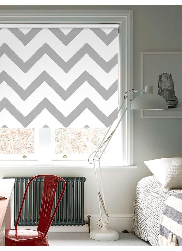 Chevron Grey Geometric Roller Blind