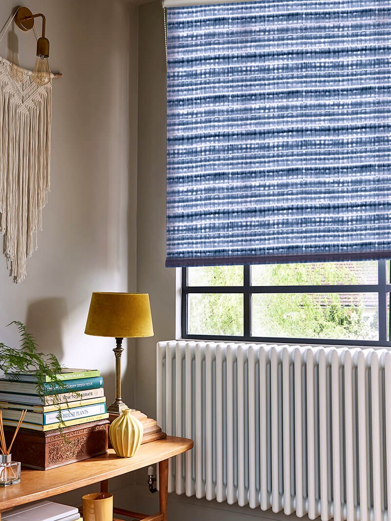 Shibori Stripe Indigo Roller Blind