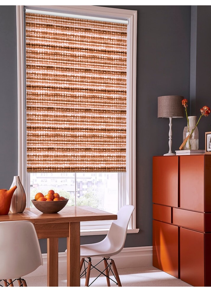 Shibori Stripe Tangerine Roller Blind