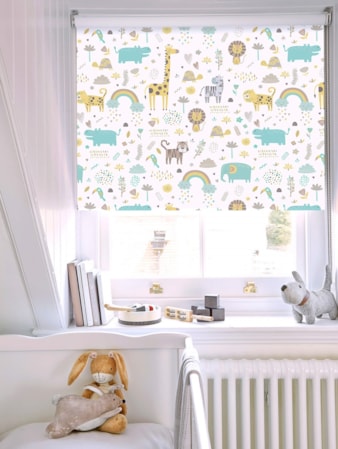 Happy Jungle Lemon Blackout Roller Blind