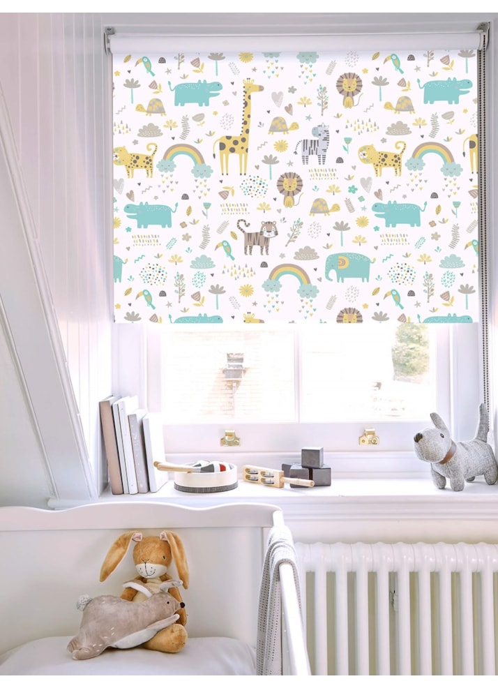 Happy Jungle Lemon Blackout Roller Blind