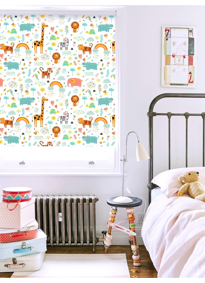 Happy Jungle Tangerine Blackout Roller Blind