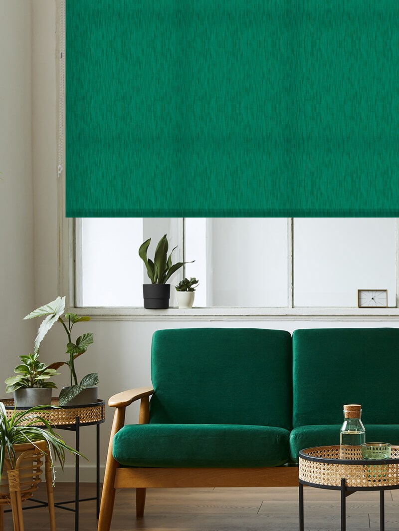 Emerald Green Linen Daylight Roller Blind