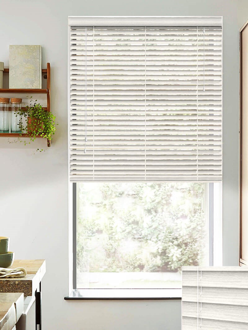 Glacier Grey Wood Grain Faux Wood Venetian Blind