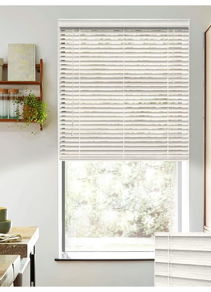 Glacier Grey Wood Grain Faux Wood Venetian Blind