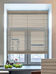 Warm Grey Wood Grain Faux Wood Venetian Blind