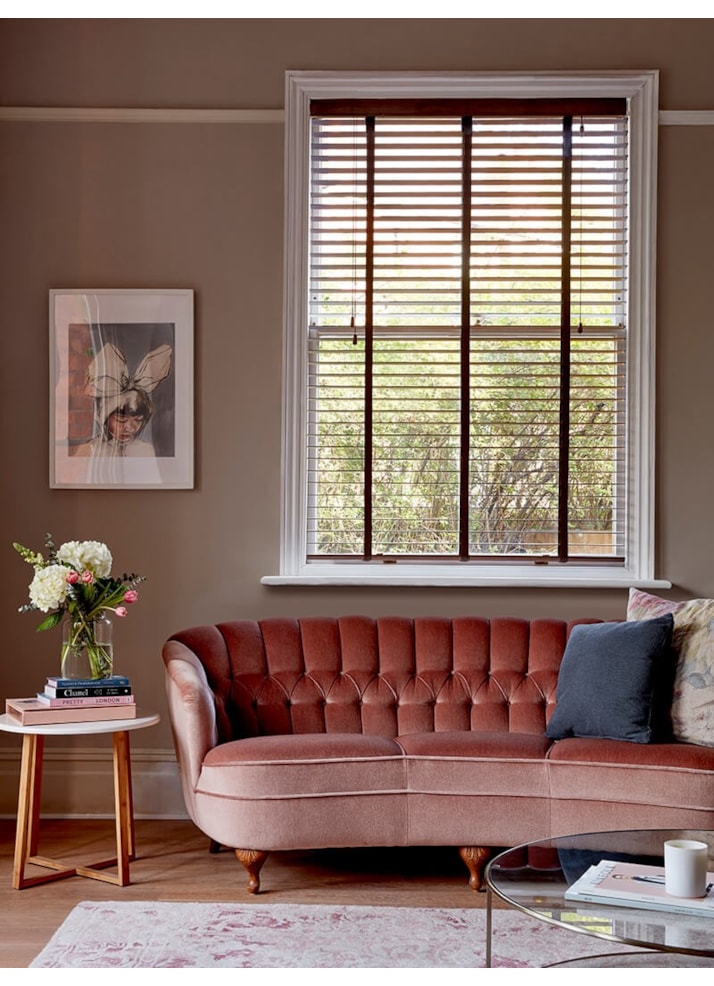 Cool Walnut Real Wood Venetian Blind With Tapes